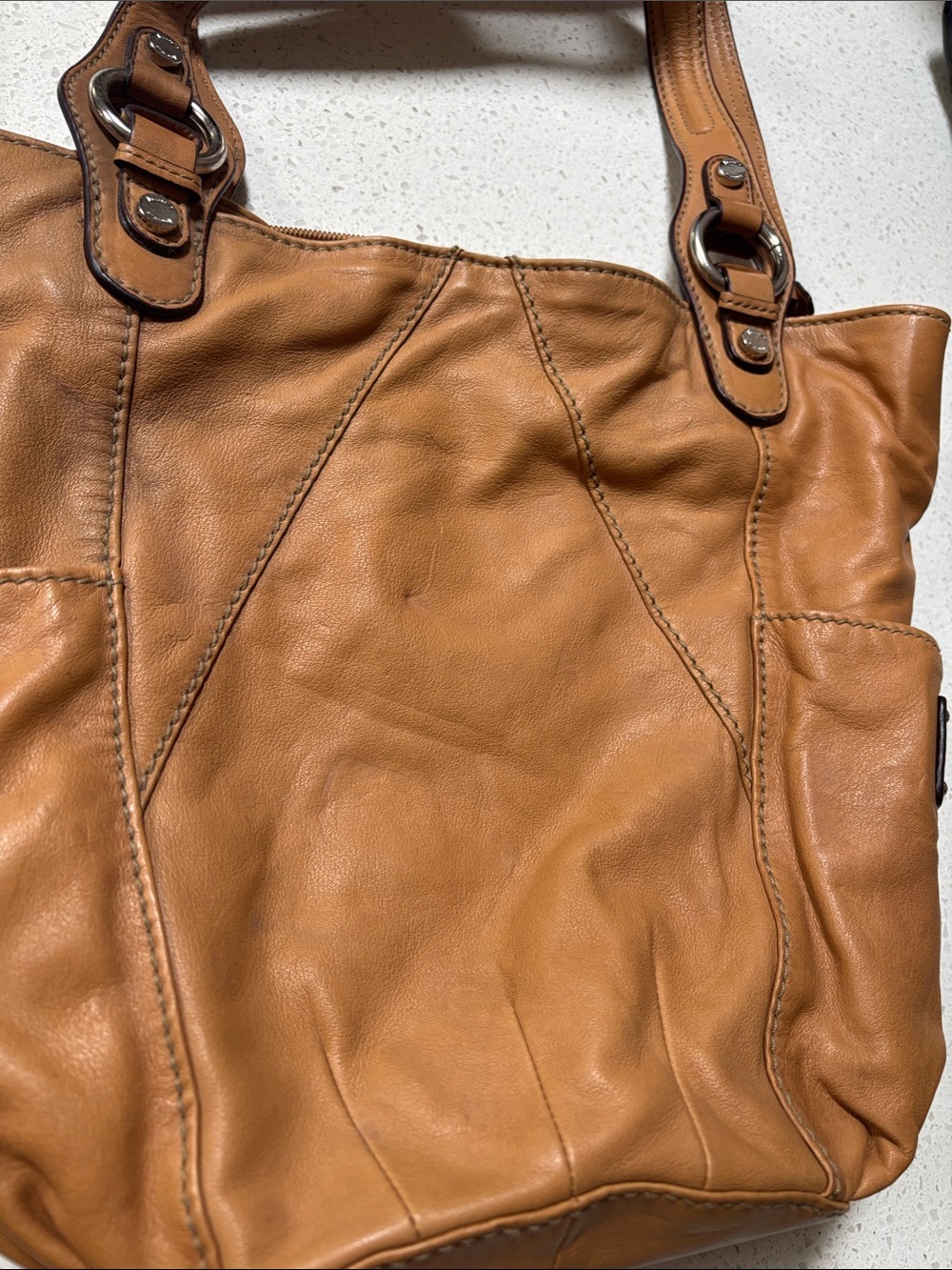 Tignanello Tan Leather Shoulder Tote bag - Picture 15 of 15